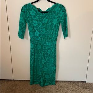 Bebe jade lace with slip midi dress